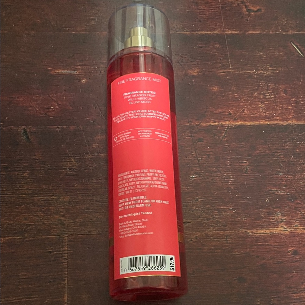 Bath & Body Works Pink Paradise Fine Fragrance Mist - Red with Gold Accents - Picture 2 of 2
